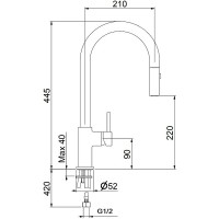 Смеситель для кухни Webert Doha DH940302560 Черный матовый латунь