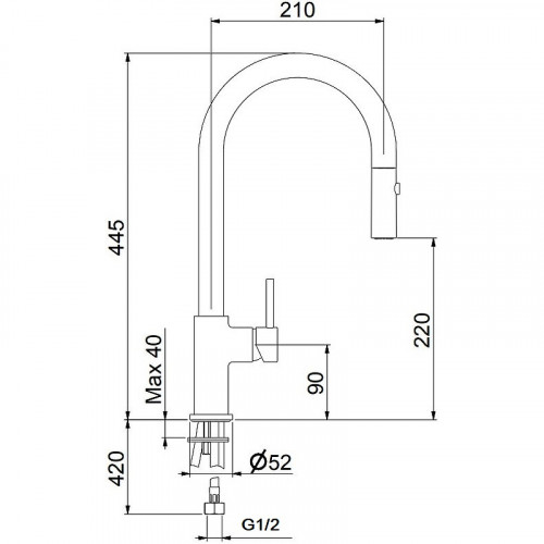 Смеситель для кухни Webert Doha DH940302560 Черный матовый латунь