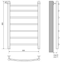 Водяной полотенцесушитель Melodia della vita Classica Eco 50x80 П7 MTRCO5080 Полированная сталь