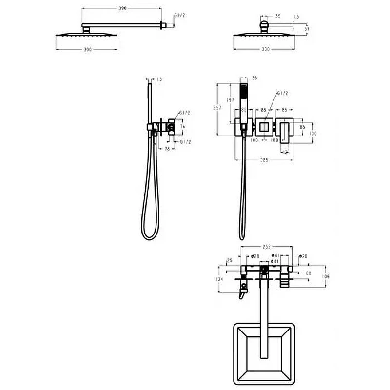 Душевая система Grocenberg GB5080NK Никель