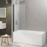 Шторка на ванну Berges River S Black 90х145 065013 профиль Черный матовый стекло прозрачное