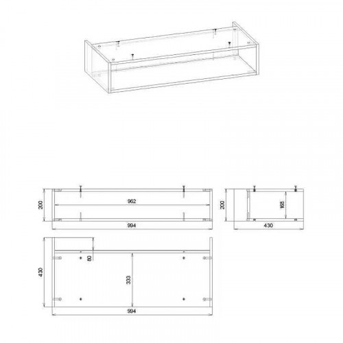Ниша для тумбы Бриклаер Кристалл 100 4627125414893 подвесная Муссон МДФ / ЛДСП