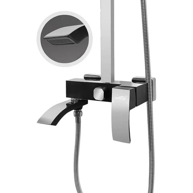 Душевая система Hansberge Cubito H5077BC Хром Черная