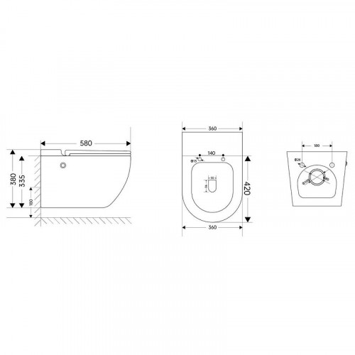 Комплект унитаза с инсталляцией Abber Bequem AC1108PMB-AC0101P цвет Черный матовый с сиденьем Микролифт