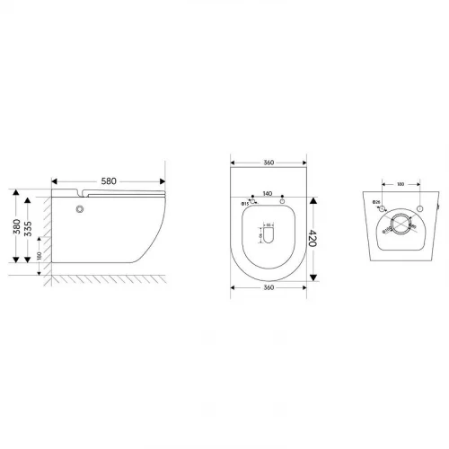 Комплект унитаза с инсталляцией Abber Bequem AC1108PMB-AC0101P цвет Черный матовый с сиденьем Микролифт