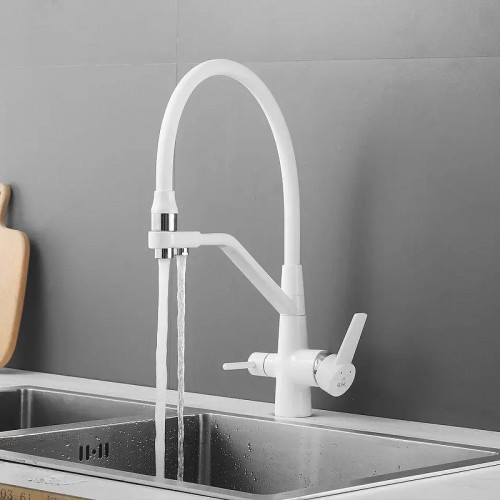 Смеситель для кухни Rose R558C цвет Белый