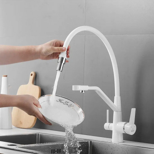 Смеситель для кухни Rose R558C цвет Белый