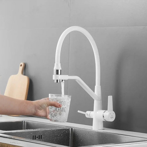 Смеситель для кухни Rose R558C цвет Белый