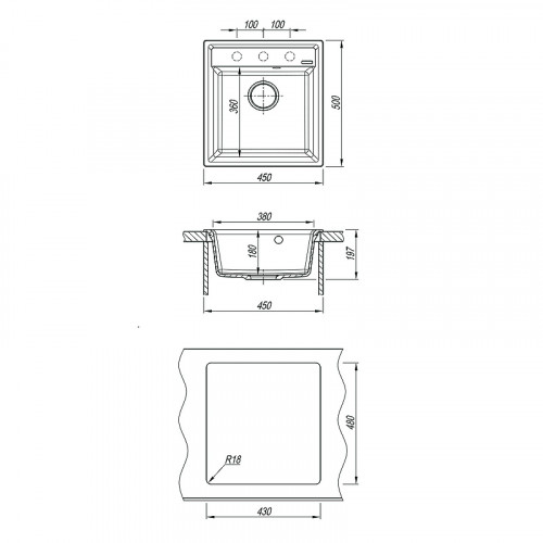 Кухонная мойка Lemark Hanka 450 9910008 Бежевая искусственный камень (литьевой мрамор) встраиваемый