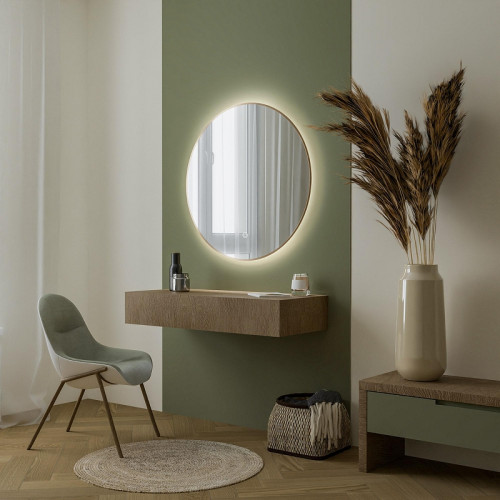 Зеркало Fixsen FX-1080G 80 с подсветкой цвет Золото-сатин с сенсорным выключателем и диммером