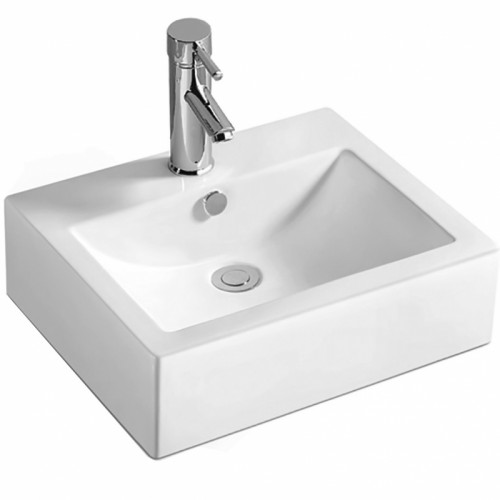 Раковина SantiLine 53 SL-1005 Белая фаянс накладная