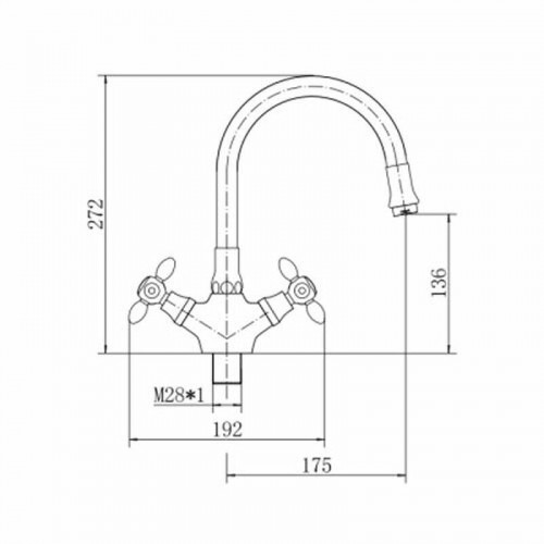 Смеситель для кухни Fashun A4419-B7263 цвет Хром Синий