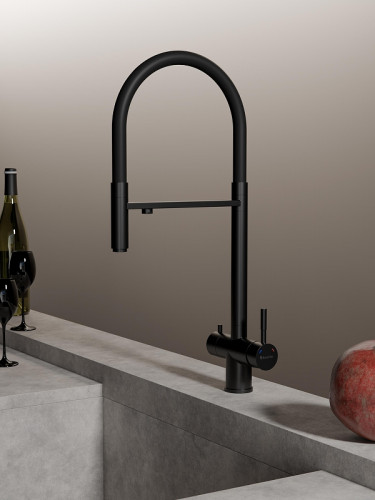 Смеситель для кухни Knotlor Infinity SS-16/BL цвет Черный матовый