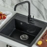 Кухонная мойка Gerhans 50 A11-22/311-11-24/W4998-4-22 со смесителем цвет Черный