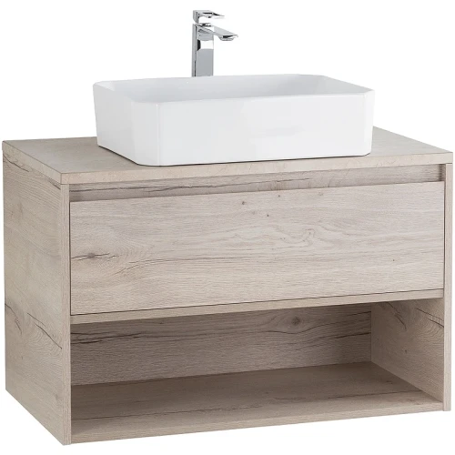 Тумба под раковину BelBagno Kraft 80 KRAFT-800-1C-SO-RGB подвесная Rovere Galifax Bianco МДФ / ЛДСП