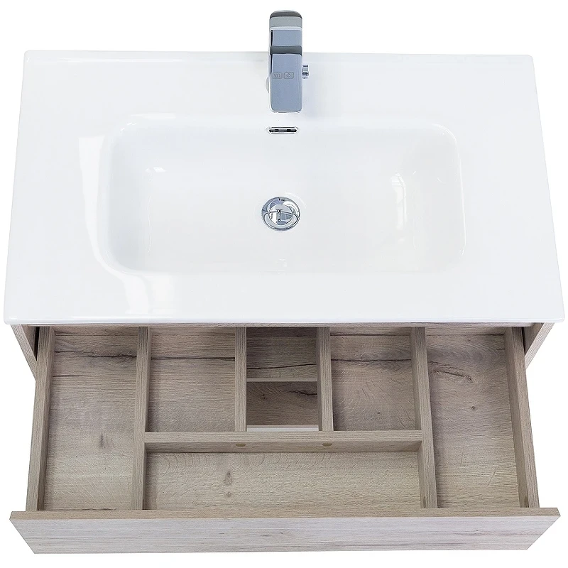 Тумба под раковину BelBagno Kraft 80 KRAFT-800-1C-SO-RGB подвесная Rovere Galifax Bianco МДФ / ЛДСП