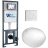 Комплект унитаза с инсталляцией WeltWasser MARBERG 410 + JECKENBACH 004 GL-WT + MAR 410 RD GL-WT 10000010720 цвет Белый глянцевый с сиденьем Микролифт и клавишей смыва цвет Белый глянцевый