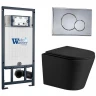 Комплект унитаза с инсталляцией WeltWasser MARBERG 507 + SALZBACH 043 MT-BL + MAR 507 RD-CR 10000011554 цвет Черный матовый с сиденьем Микролифт и клавишей смыва цвет Хром