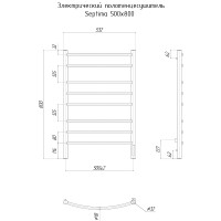 Электрический полотенцесушитель Ravak Septima 50x80 X04000083725 ТЭН слева Хром нержавеющая сталь