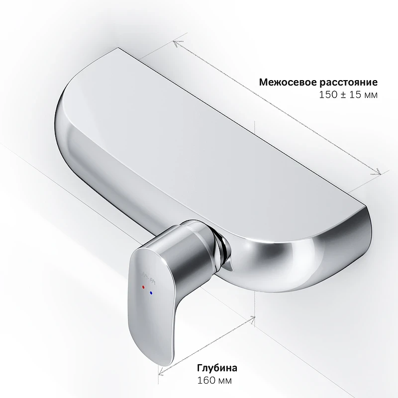 Смеситель для душа AM.PM Sensation F3020000 хром латунь на стену