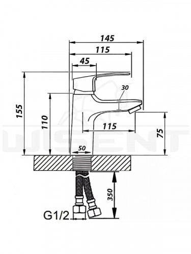 Смеситель для раковины Wisent WP10205 цвет Хром