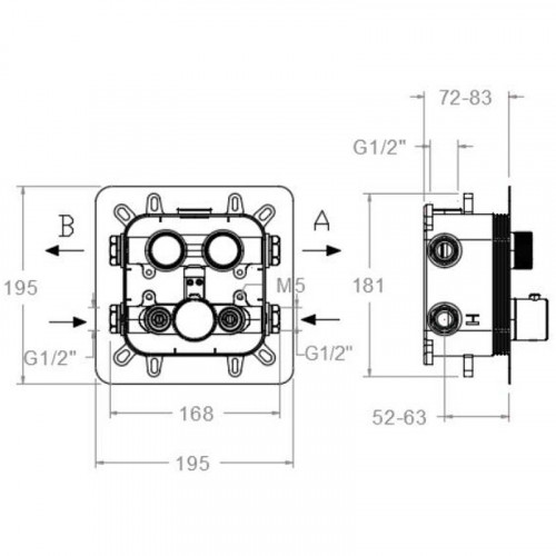 Смеситель для душа Ramonsoler RS Smart 85T201SOC с термостатом Золото брашированное