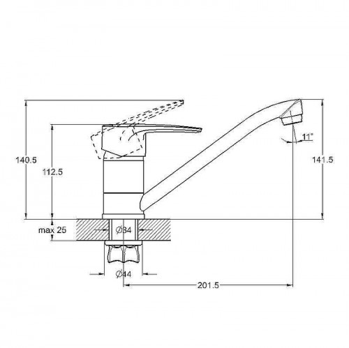 Смеситель для кухни G-Lauf 4G4-A018 Хром