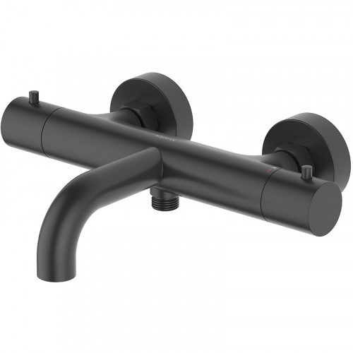 Смеситель для ванны Aquatek Европа AQ1343MB с термостатом Черный матовый латунь на стену