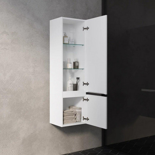 Шкаф пенал AQUAme S1 33 AQM9001WH подвесной цвет Белый глянцевый