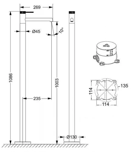 Смеситель для раковины Vincea Rim VFBF-2R1GM цвет Вороненая сталь