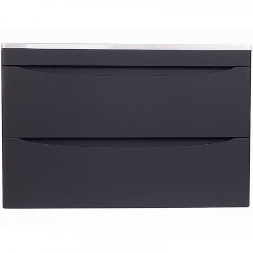 Тумба под раковину Style Line Бергамо мини 90 Люкс Plus СС-00002366 подвесная Черная антискрейч МДФ / ЛДСП