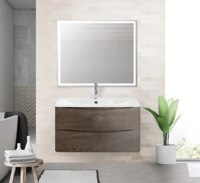 Тумба под раковину BelBagno ACQUA-900-2C-SO-RNG подвесная Robere Nature Grigio МДФ / ЛДСП
