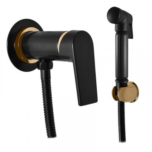 Смеситель для биде Rav Slezak Colorado CO147/1CMATZ с гигиеническим душем цвет Черный матовый Золото