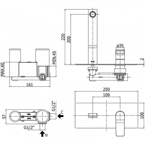 Смеситель для раковины Paffoni Tilt TI105ST цвет Сталь