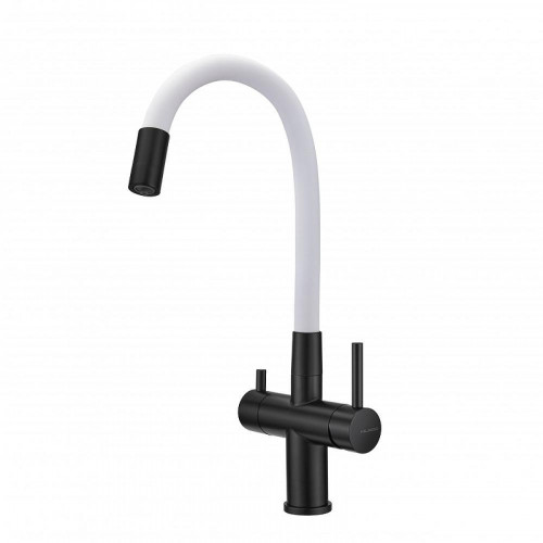 Смеситель для кухни Milacio Ultra MCU.560.TBW цвет Total Black Белый