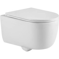 Комплект унитаза Berges Tornas с инсталляцией Atom Line 410 043328 с сиденьем Микролифт и Белой клавишей смыва фарфор подвесной