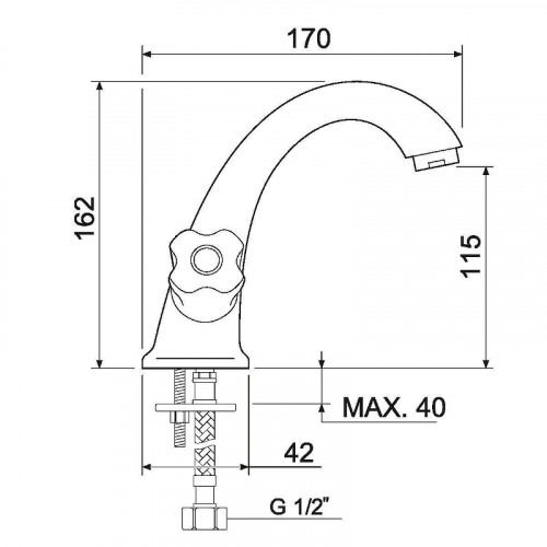 Смеситель для раковины Ростовская Мануфактура Сантехники SL116-161 Хром