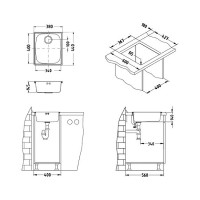 Кухонная мойка Alveus Basic 10 NAT-90 380x440 1082195 Натуральная сталь нержавеющая сталь встраиваемый