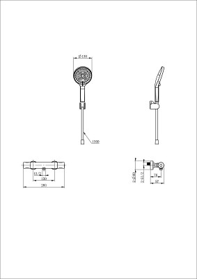 Смеситель для душа Wonzon &amp; Woghand Inn WW-B3013-A-CR с термостатом цвет Хром