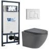 Комплект унитаза с инсталляцией WeltWasser MARBERG 507 + MERZBACH 043 MT-GR + MAR 507 SE GL-WT 10000011401 цвет Белый глянцевый с сиденьем Микролифт и клавишей смыва цвет Белый глянцевый
