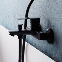 Смеситель для ванны Dorff Prime New D4011022 Черный матовый латунь на стену