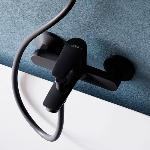 Смеситель для ванны Dorff Prime New D4011022 Черный матовый латунь на стену