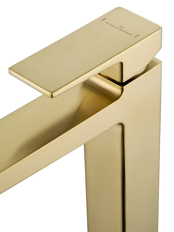 Смеситель для раковины Wonzon & Woghand Cube 2.0 WW-88019068-BG цвет Брашированное золото