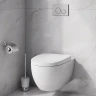 Комплект унитаза AM.PM Awe C111738WH+C117852WH с инсталляцией Viega Prevista Dry 792855 с сиденьем Микролифт и клавишей смыва Хром фарфор подвесной