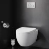 Комплект унитаза AM.PM Awe C111738WH+C117852WH с инсталляцией Viega Prevista Dry 792855 с сиденьем Микролифт и клавишей смыва Хром фарфор подвесной