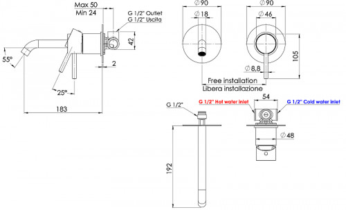 Смеситель для раковины Remer X Style X15LC цвет Хром