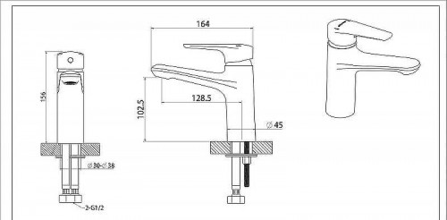 Смеситель для раковины Bravat Arden F1351385CP-RUS Хром