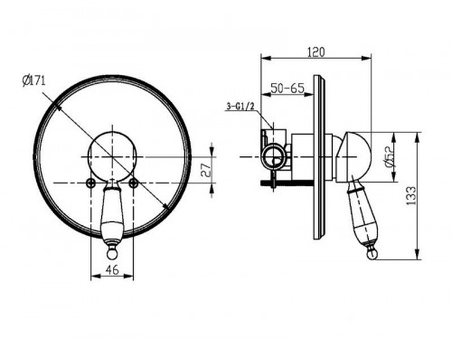 Смеситель для душа Boheme Medici Ripresa 305-SW Бронза латунь встраиваемый