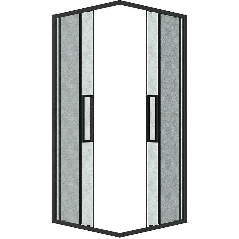 Душевой уголок Grossman Cosmo 90х90 300.K33.02.9090.21.02 профиль Черный матовый стекло шиншилла