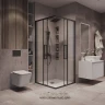 Душевой уголок Grossman Cosmo 90х90 300.K33.02.9090.21.02 профиль Черный матовый стекло шиншилла